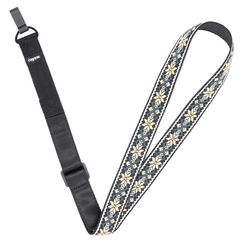Rayzm Clip-on Ukulele Strap, Jacquard Weave Adjustable Cotton Button-Free Cross-Chest Neck Sling for Ukulele - Image 1